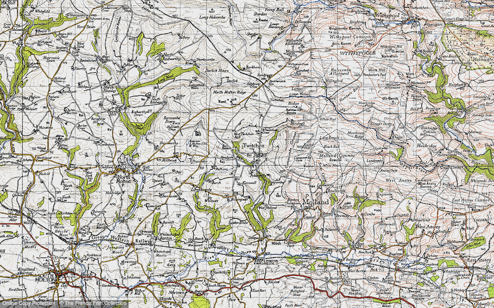 Old Map of Twitchen, 1946 in 1946