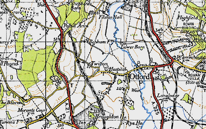 Old map of Wickham Field in 1946