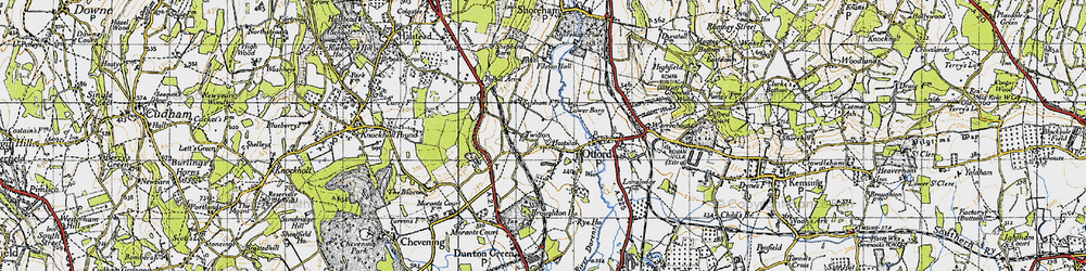 Old map of Wickham Field in 1946