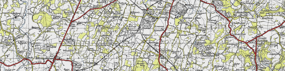 Old map of Two Mile Ash in 1940