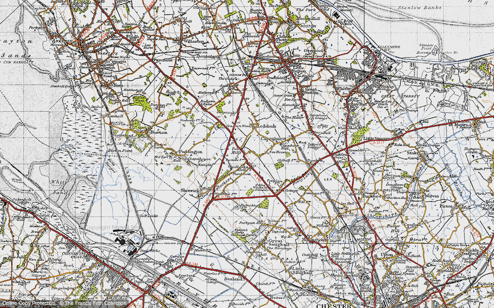 Old Map of Two Mills, 1947 in 1947