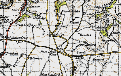 Old map of Two Pots in 1946