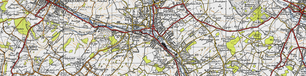 Old map of Two Waters in 1946