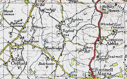 Old map of Twyford in 1945