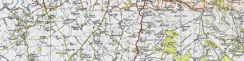 Old map of Twyford in 1945