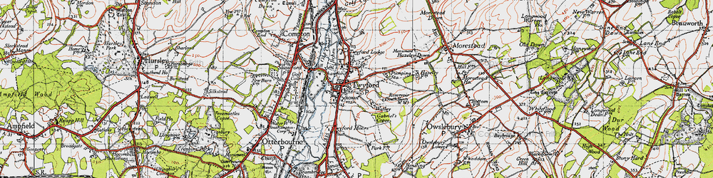 Old map of Twyford in 1945