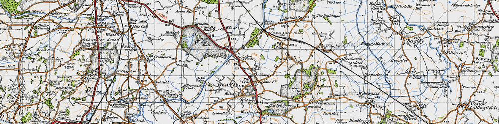 Old map of Twyford in 1947
