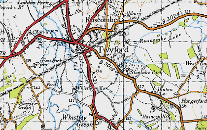 Old map of Twyford in 1947