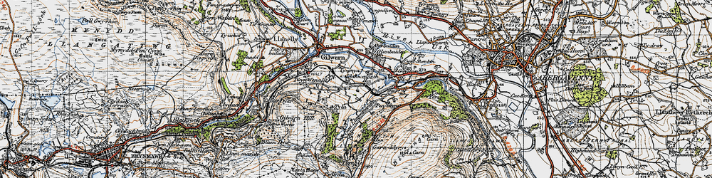 Old map of Twyn-Allws in 1947