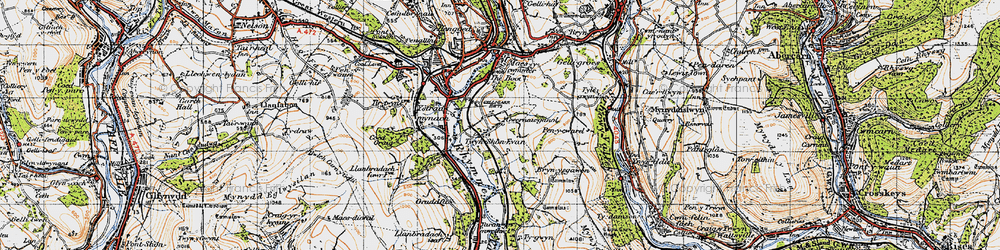 Old map of Twyn Shôn-Ifan in 1947