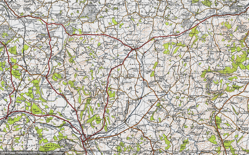 Old Map of Historic Map covering Berllan-deri in 1946