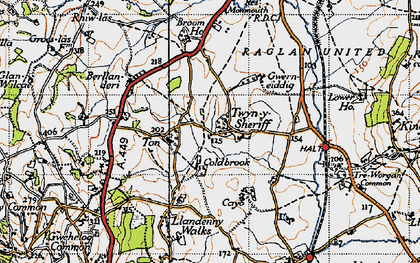 Old map of Twyn-y-Sheriff in 1946