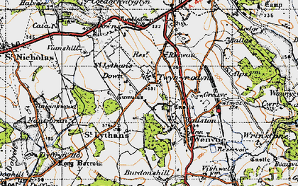 Old map of Twyn-yr-odyn in 1947