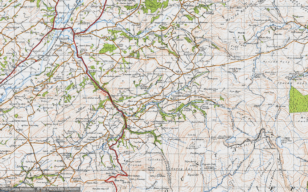 Old Map of Historic Map covering Blaensawdde in 1947