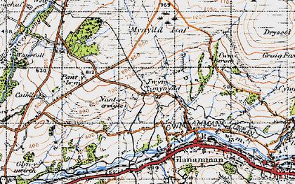 Old map of Twynmynydd in 1947