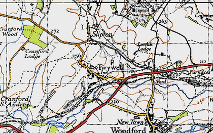 Old map of Twywell in 1946
