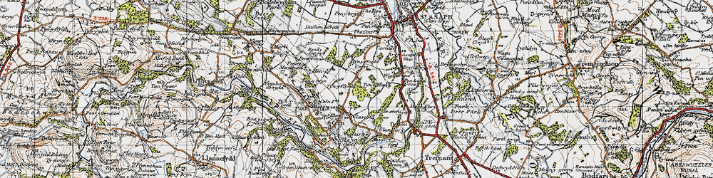 Old map of Ty'n-y-ffordd in 1947