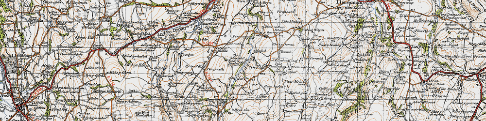 Old map of Bont-garreg in 1947
