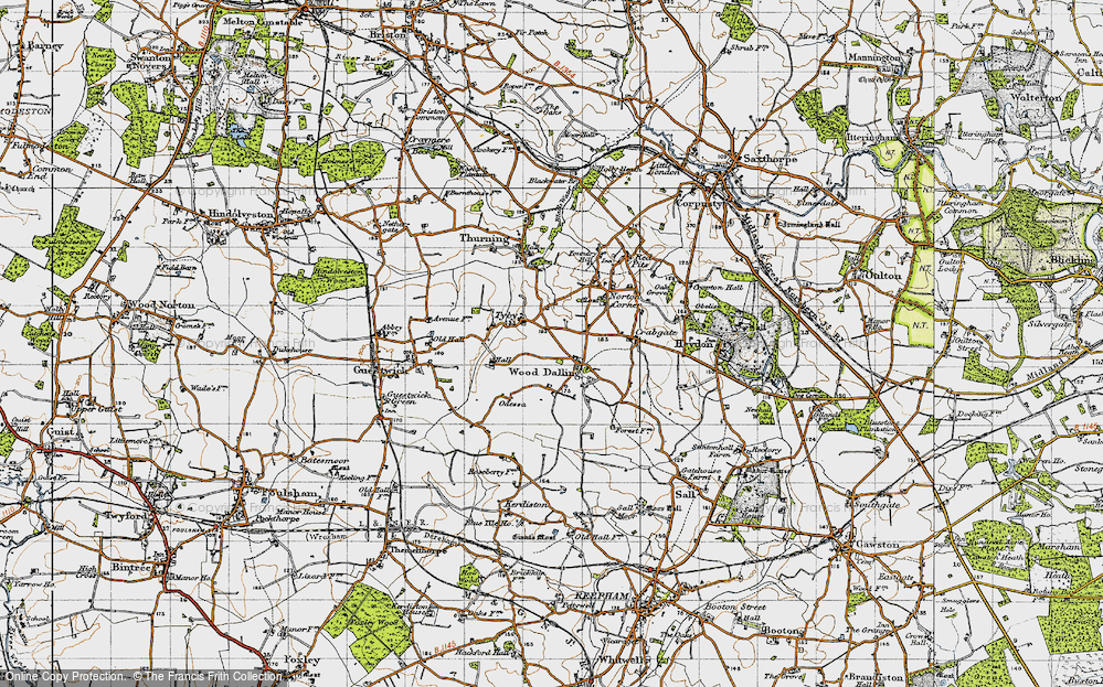 Old Map of Tyby, 1946 in 1946