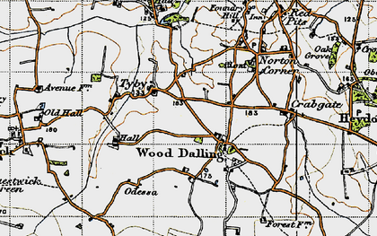 Old map of Tyby in 1946