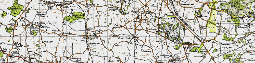 Old map of Tyby in 1946
