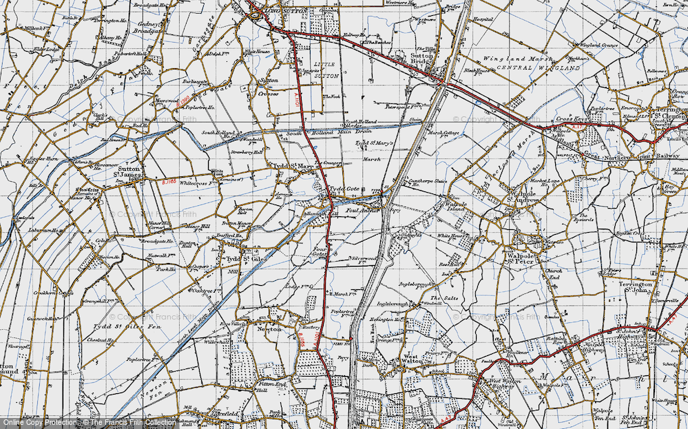 Old Map of Tydd Gote, 1946 in 1946