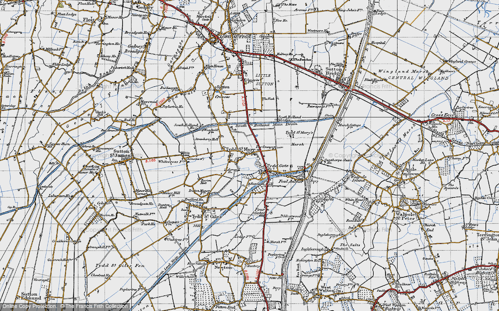 Old Map of Tydd St Mary, 1946 in 1946