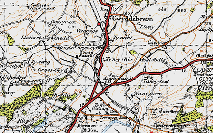 Old map of Tyncelyn in 1947