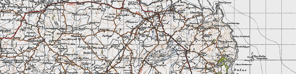 Old map of Tyddyn Dai in 1947