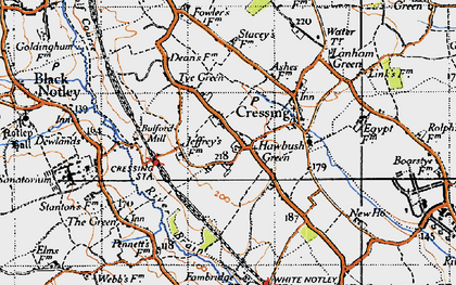 Old map of Tye Green in 1945