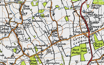 Old map of Tye Green in 1946