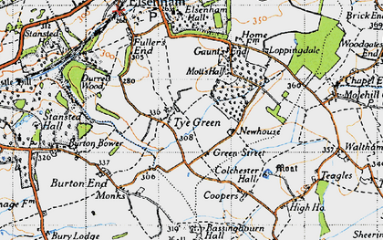 Old map of Tye Green in 1946