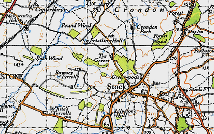 Old map of Tye Green in 1946