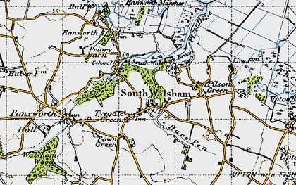 Old map of Tyegate Green in 1945