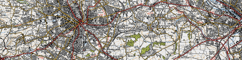 Old map of Tyersal in 1947