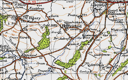 Old map of Tyganol in 1947