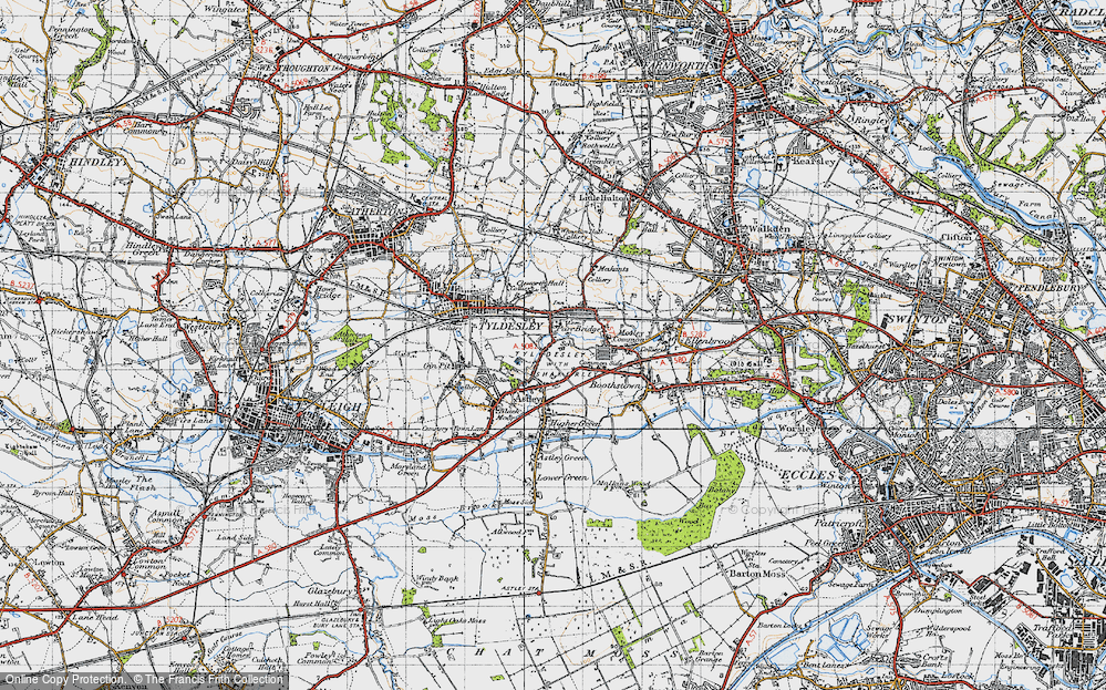 Old Map of Tyldesley, 1947 in 1947