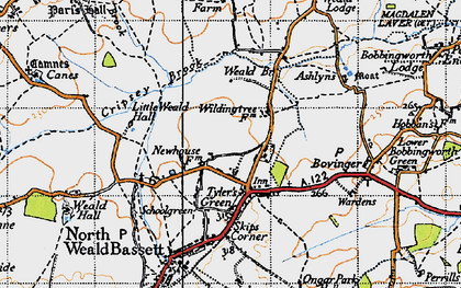 Old map of Ashlyns in 1946