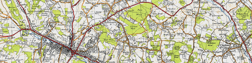 Old map of Tylers Green in 1946