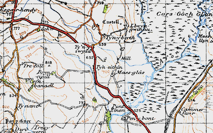 Old map of Tyn'reithin in 1947