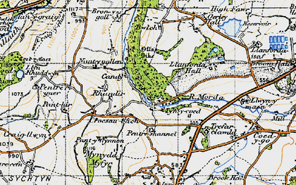 Old map of Tyn-y-coed in 1947