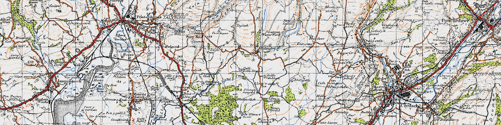 Old map of Tyn-y-cwm in 1947
