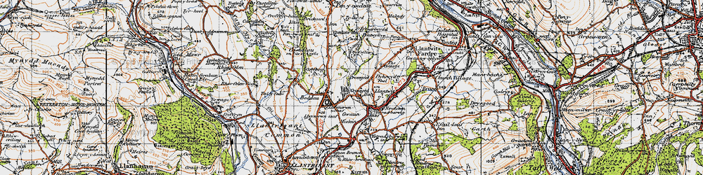 Old map of Tynant in 1947