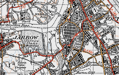 Old map of Tyne Dock in 1947