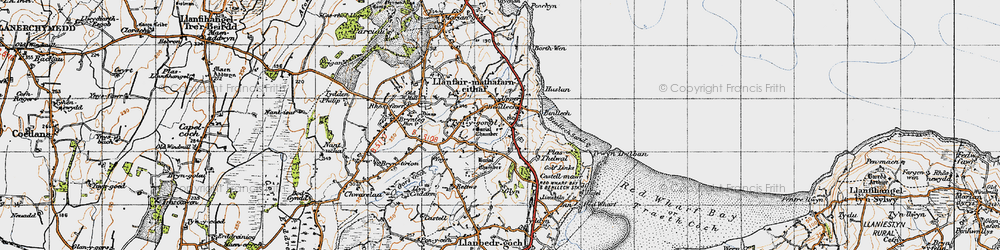 Old map of Tynygongl in 1947