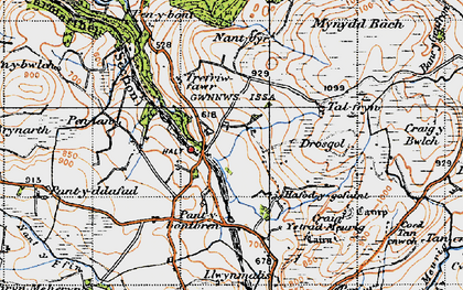 Old map of Tynygraig in 1947