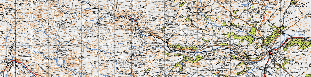 Old map of Tynyrwtra in 1947