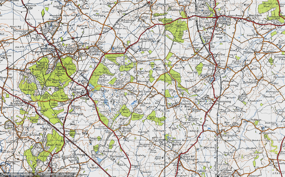 Old Map of Historic Map covering Berrystead in 1946