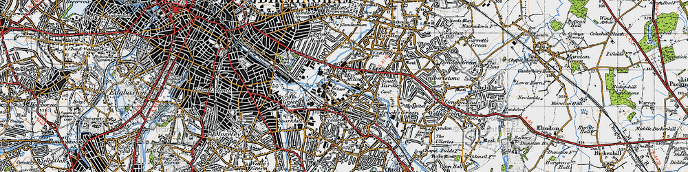 Old map of Tyseley in 1947