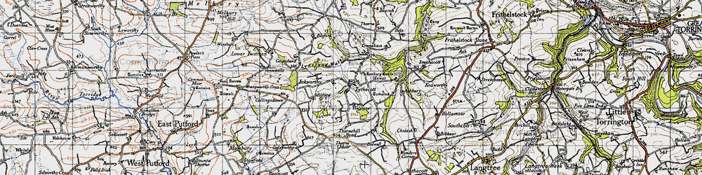 Old map of Tythecott in 1946